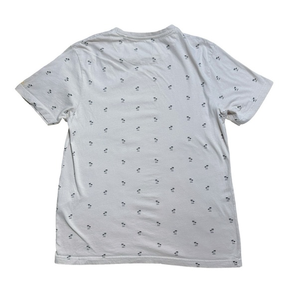 Denim & Flower Beige Palm Tree Print 100% Cotton Short Sleeve Tee Men’s US S - Picture 8 of 8